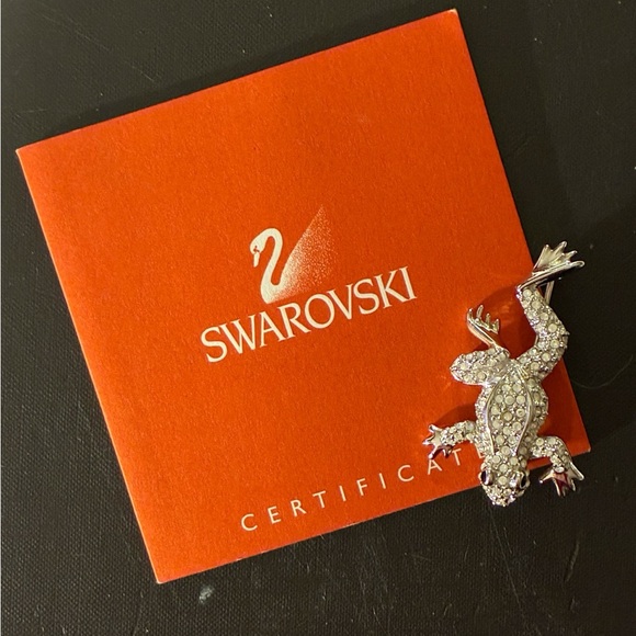 Swarovski | Jewelry | Swarovski Silver Lizard Brooch With Sparkling ...